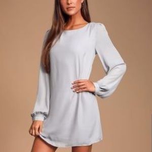 Lulu's Light Grey Silver long Bell Sleeves Size S NWT